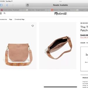 MADEWELL U SADDLE TOTE IN WEATHERED WALNUT, NWT